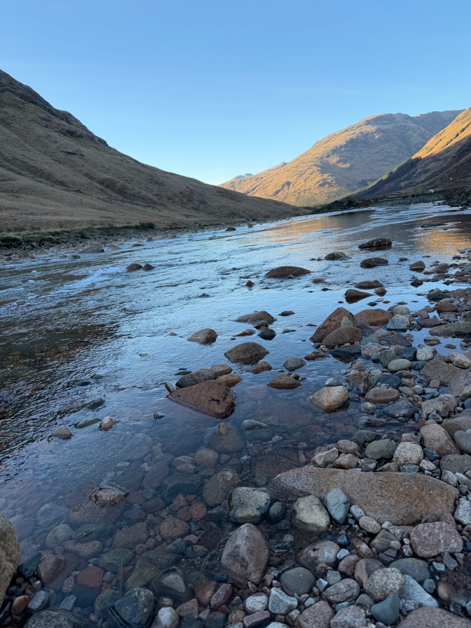 River flowing through a Scottish valley